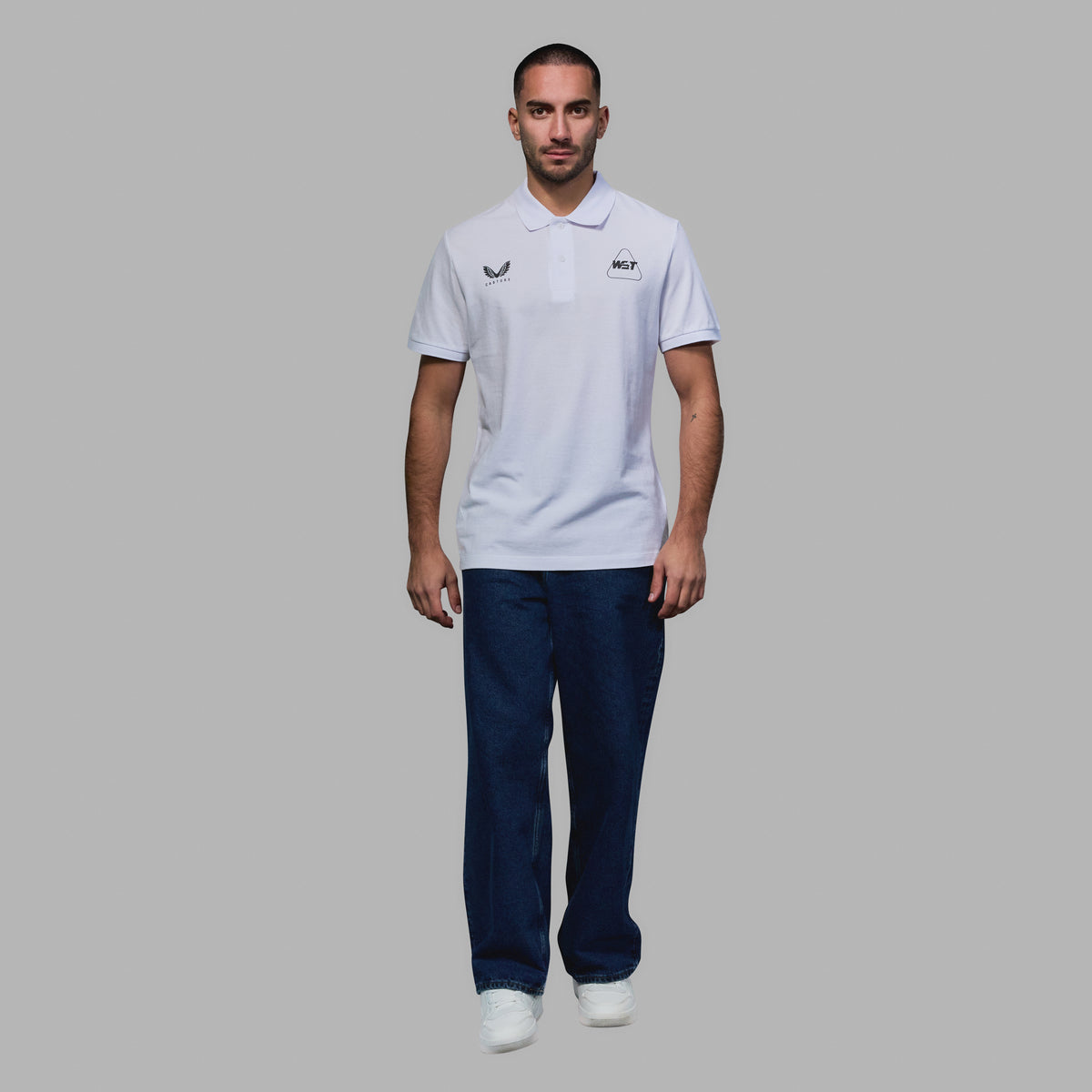 WST Men's White Polo Top