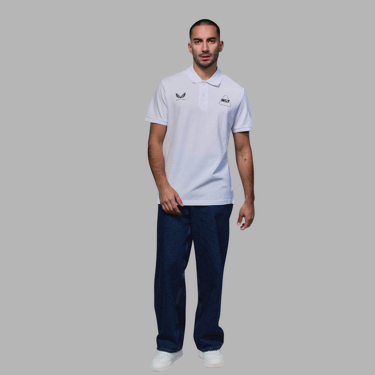 WST Men's White Polo Top