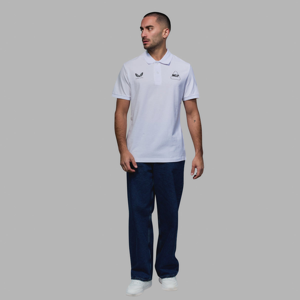 WST Men's White Polo Top