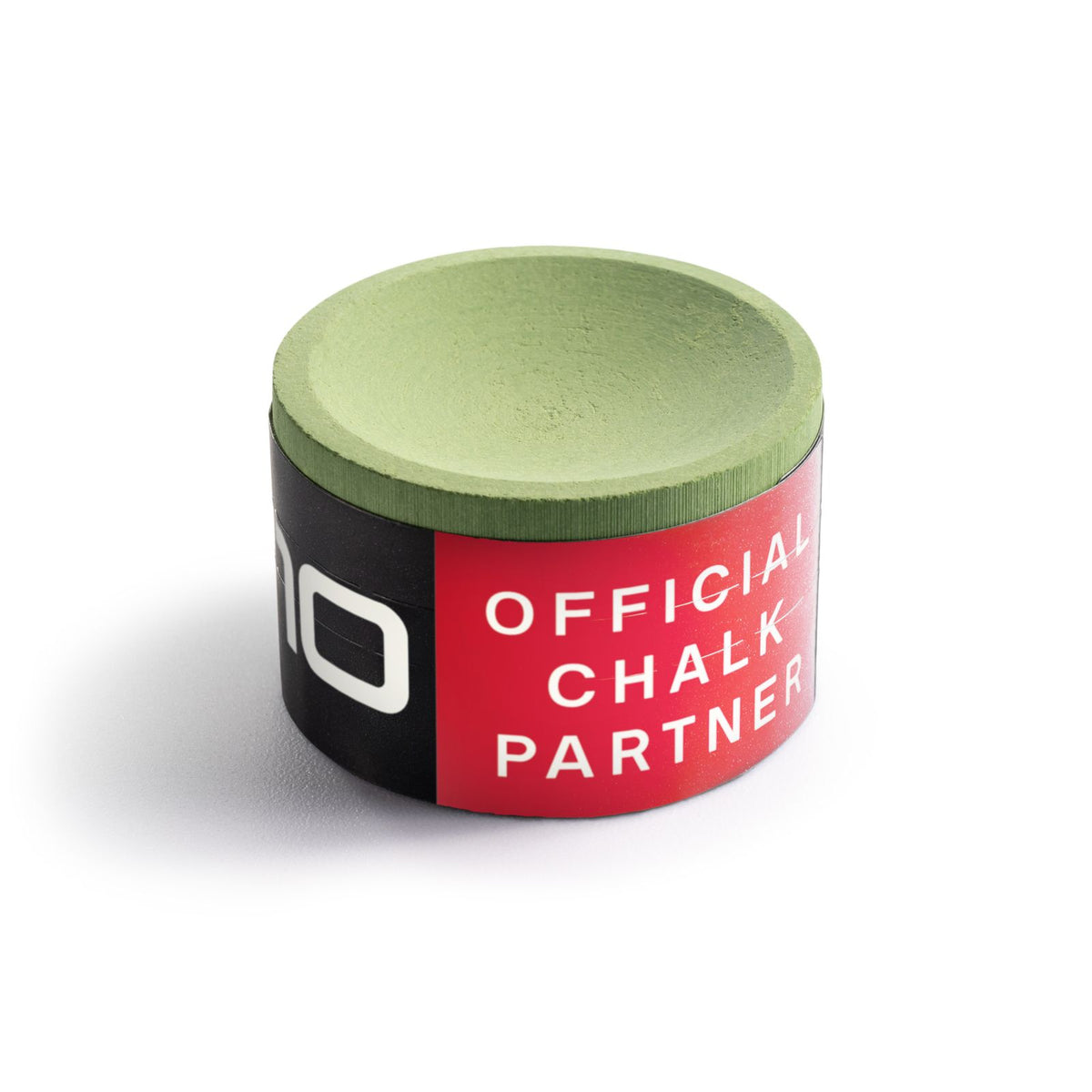 TAOM V10 green cue chalk showing Official Chalk Partner label